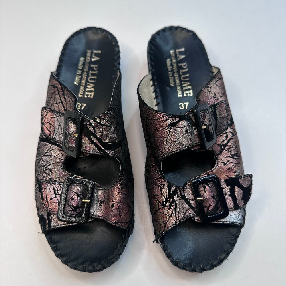 La Plume Leather Jen Artistic Mules